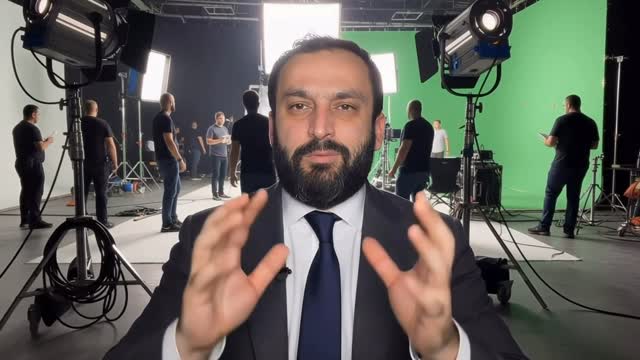 On a full film set — studio production